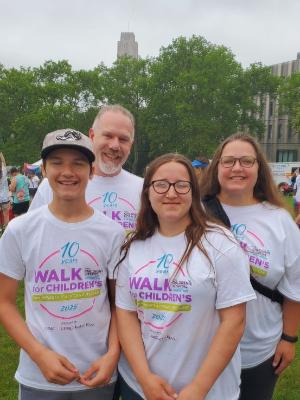 Family photo before the 2025 Walk for Children's